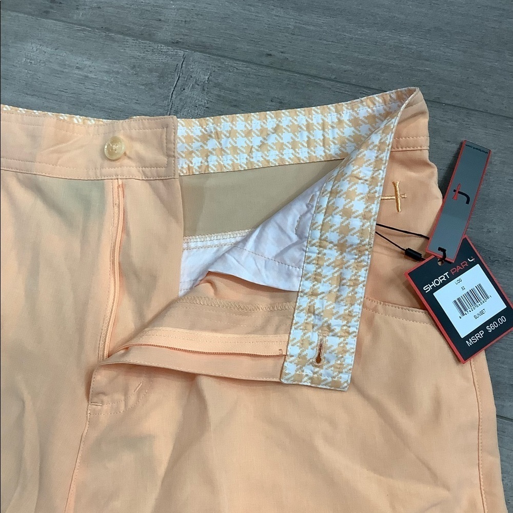 Women's Par 4 Golf 32 Large 12 - 14 Chino Khakis Shorts Bermuda Peach Stretch - Picture 8 of 11